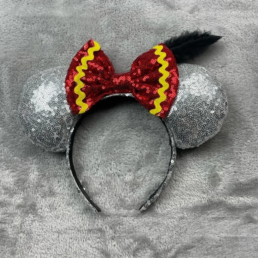 Disney Minnie Mouse Custom Made Sequins Ears Headband Adult Size